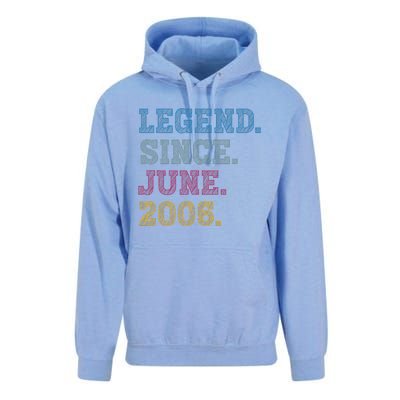 17YearOld Legend Since June 2006 17th Birthday Unisex Surf Hoodie