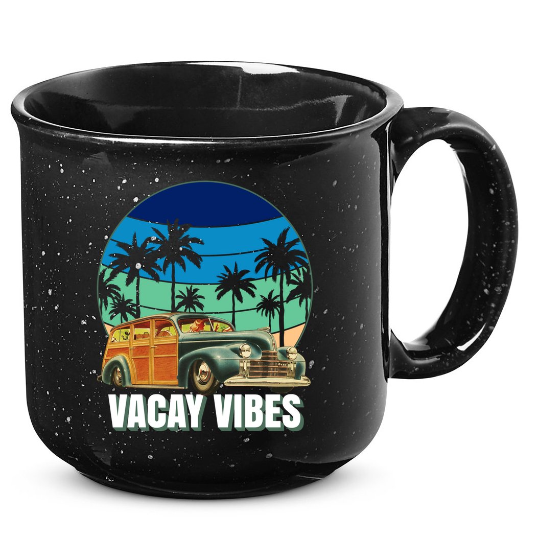 1940's Lowrider Station Wagon Vacay Vibes Family Vacation Cute Gift 15oz Campfire Ceramic Mug