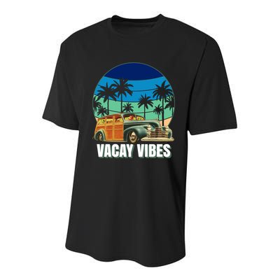 1940's Lowrider Station Wagon Vacay Vibes Family Vacation Cute Gift Youth Performance Sprint T-Shirt