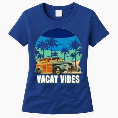 1940's Lowrider Station Wagon Vacay Vibes Family Vacation Cute Gift Womens T-Shirt