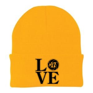 #17 Love Volleyball Mom Dad Proud Fan Gift Knit Cap Winter Beanie