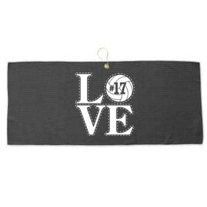 #17 Love Volleyball Mom Dad Proud Fan Gift Large Microfiber Waffle Golf Towel