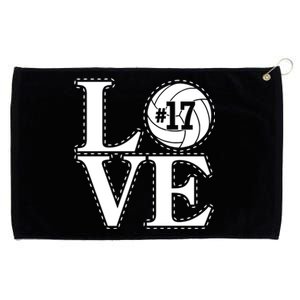 #17 Love Volleyball Mom Dad Proud Fan Gift Grommeted Golf Towel