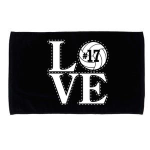 #17 Love Volleyball Mom Dad Proud Fan Gift Microfiber Hand Towel