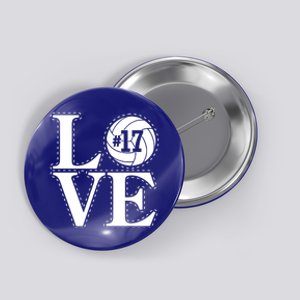 #17 Love Volleyball Mom Dad Proud Fan Gift Button