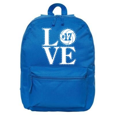 #17 Love Volleyball Mom Dad Proud Fan Gift 16 in Basic Backpack