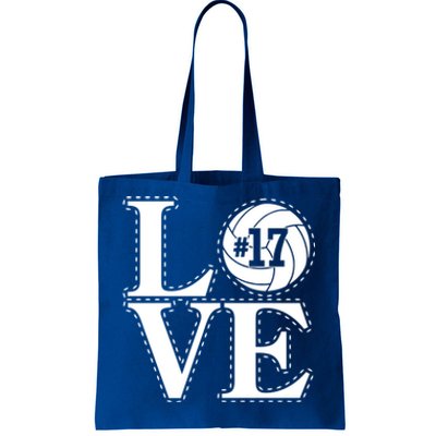 #17 Love Volleyball Mom Dad Proud Fan Gift Tote Bag