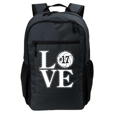 #17 Love Volleyball Mom Dad Proud Fan Gift Daily Commute Backpack