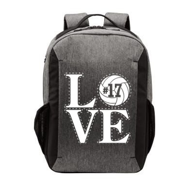 #17 Love Volleyball Mom Dad Proud Fan Gift Vector Backpack