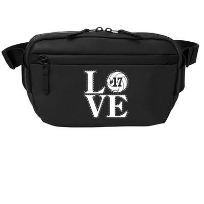 #17 Love Volleyball Mom Dad Proud Fan Gift Crossbody Pack