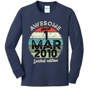 1 March 2010 15th Birthday 15 Year Old 2024 Birthday Kids Long Sleeve Shirt