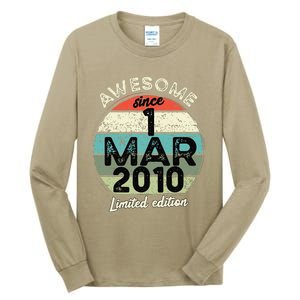 1 March 2010 15th Birthday 15 Year Old 2024 Birthday Tall Long Sleeve T-Shirt