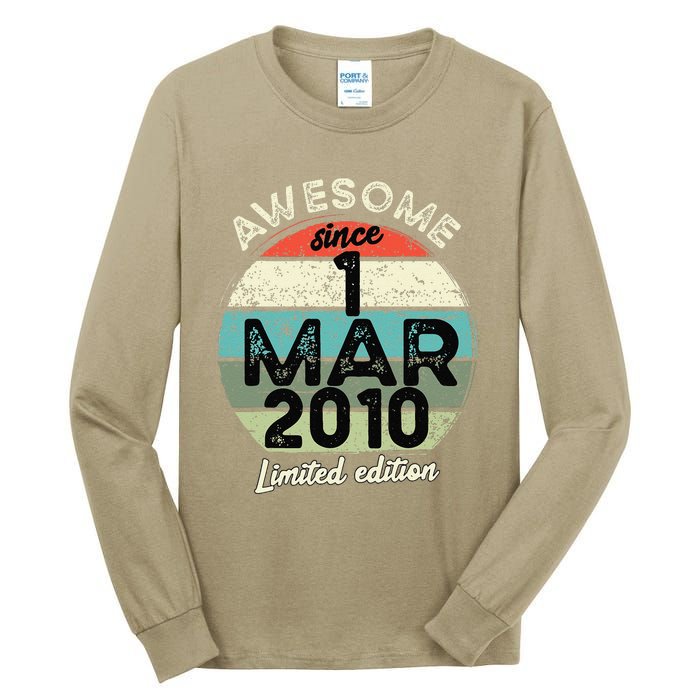 1 March 2010 15th Birthday 15 Year Old 2024 Birthday Tall Long Sleeve T-Shirt