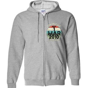 1 March 2010 15th Birthday 15 Year Old 2024 Birthday Full Zip Hoodie