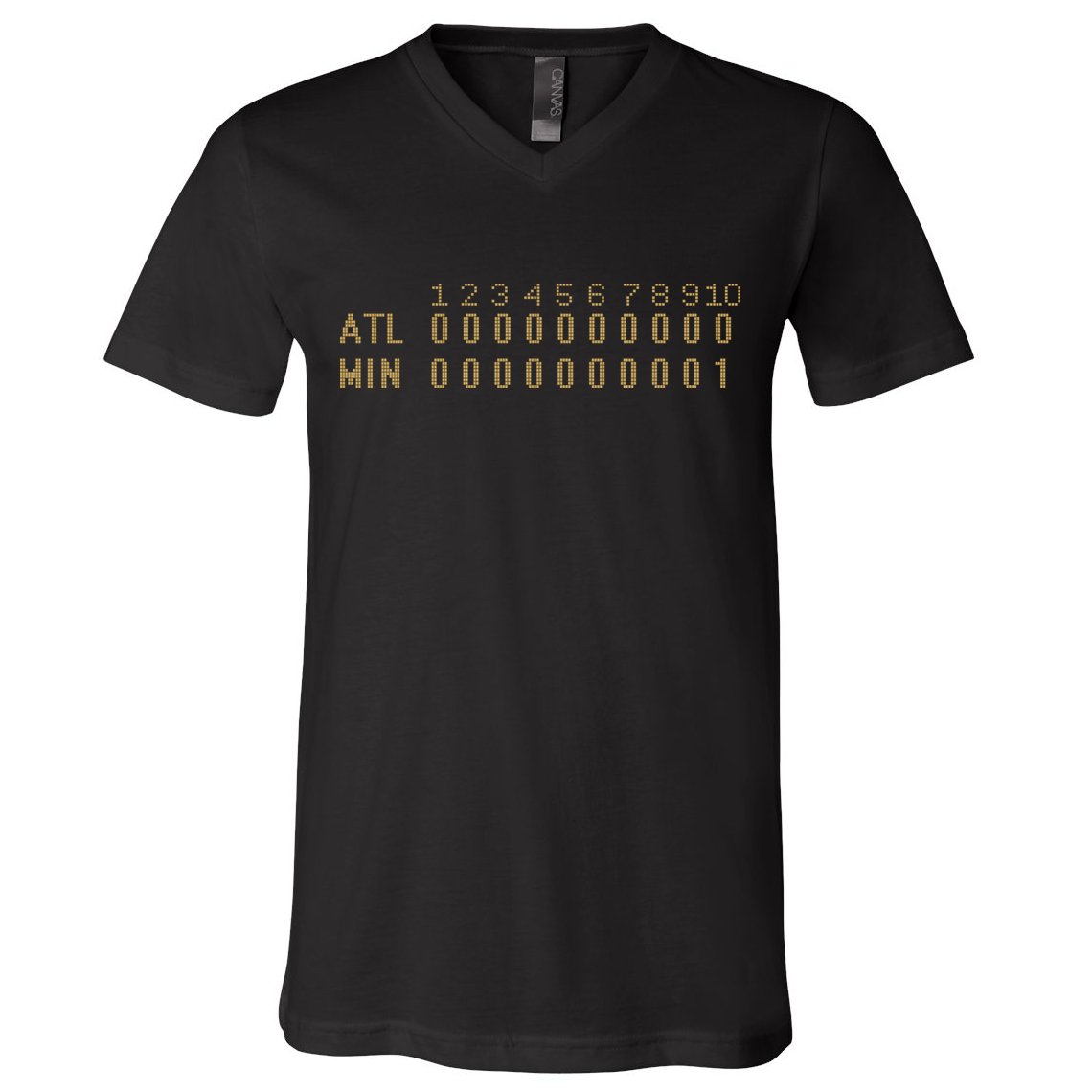 1991 Minnesota Baseball Game 7 Scoreboard V-Neck T-Shirt