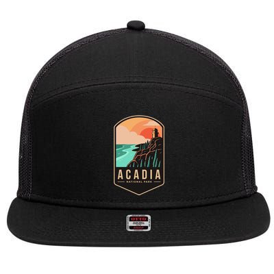 1916 Maine Bar Harbor Acadia National Park Gift 7 Panel Mesh Trucker Snapback Hat