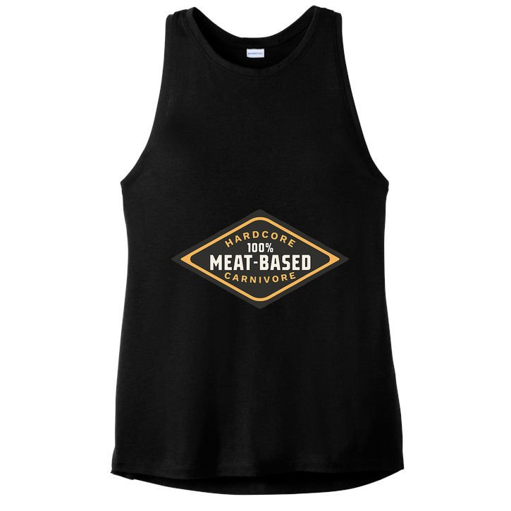 100 Meat Based Hardcore Carnivore Ladies PosiCharge Tri-Blend Wicking Tank