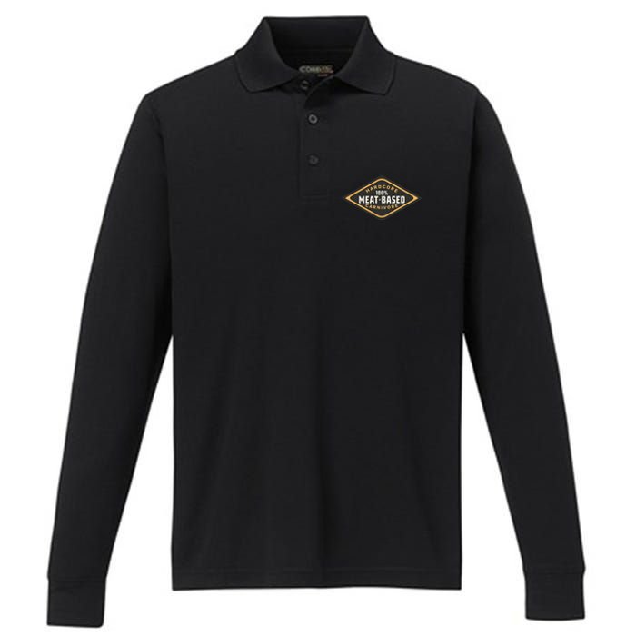 100 Meat Based Hardcore Carnivore Performance Long Sleeve Polo