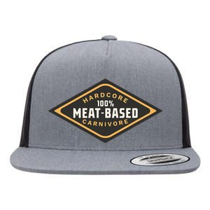 100 Meat Based Hardcore Carnivore Flat Bill Trucker Hat