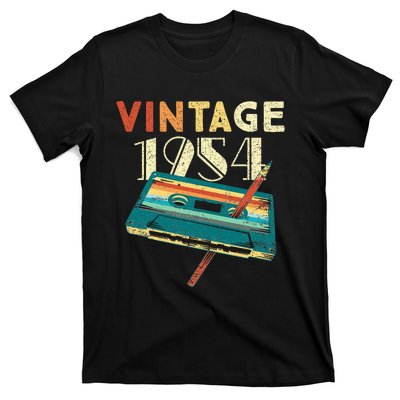 1954 Music Cassette 70th Birthday Gifts 70 Years Old T-Shirt