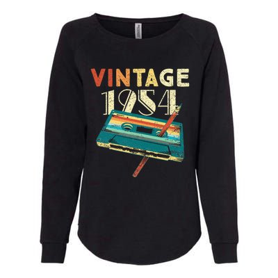 1954 Music Cassette 70th Birthday Gifts 70 Years Old Womens California Wash Sweatshirt