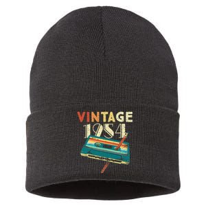 1954 Music Cassette 70th Birthday Gifts 70 Years Old Sustainable Knit Beanie