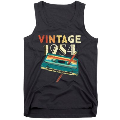 1954 Music Cassette 70th Birthday Gifts 70 Years Old Tank Top