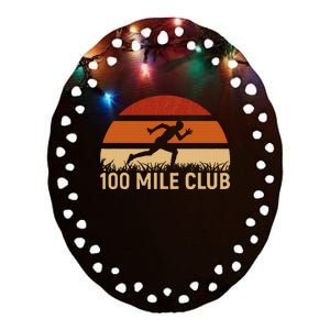 100 Mile Club Ultra Running Ultra Marathon Runner Ceramic Oval Ornament