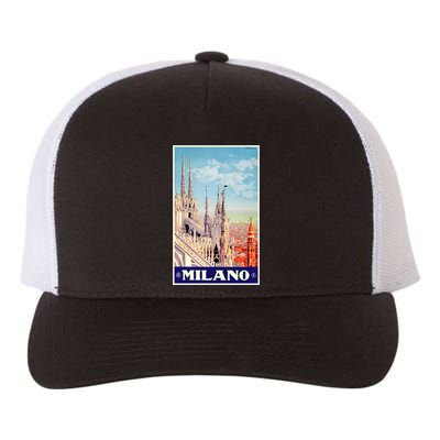 1930 Milan Cathedral Italy Travel Poster Yupoong Adult 5-Panel Trucker Hat