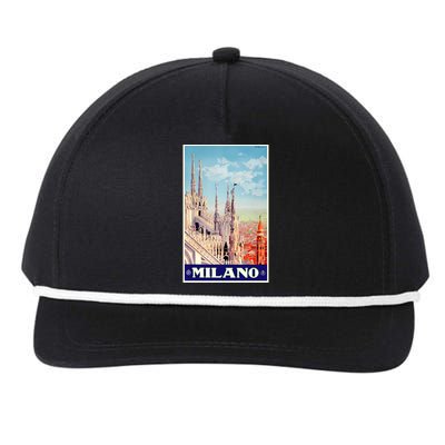 1930 Milan Cathedral Italy Travel Poster Snapback Five-Panel Rope Hat