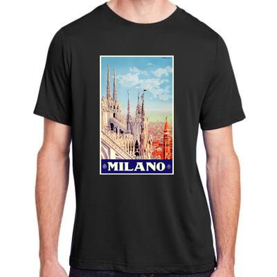 1930 Milan Cathedral Italy Travel Poster Adult ChromaSoft Performance T-Shirt