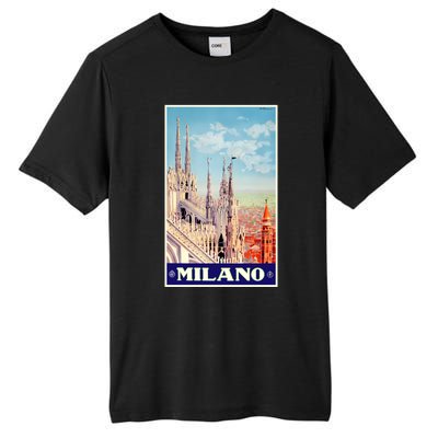 1930 Milan Cathedral Italy Travel Poster Tall Fusion ChromaSoft Performance T-Shirt