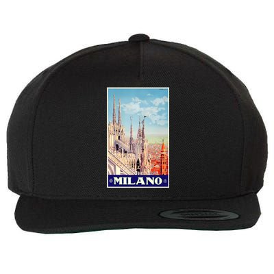 1930 Milan Cathedral Italy Travel Poster Wool Snapback Cap