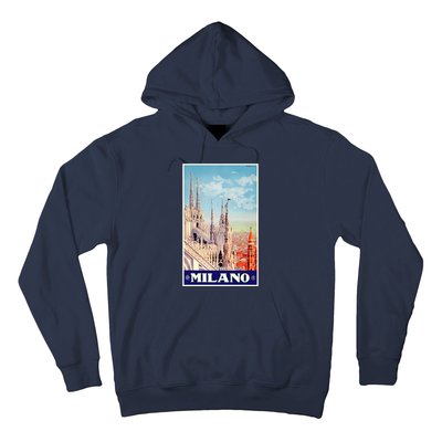 1930 Milan Cathedral Italy Travel Poster Hoodie