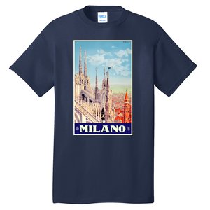 1930 Milan Cathedral Italy Travel Poster Tall T-Shirt