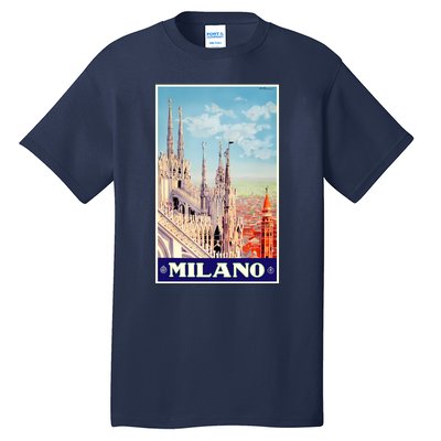 1930 Milan Cathedral Italy Travel Poster Tall T-Shirt