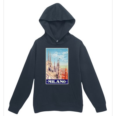 1930 Milan Cathedral Italy Travel Poster Urban Pullover Hoodie