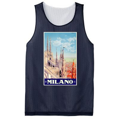 1930 Milan Cathedral Italy Travel Poster Mesh Reversible Basketball Jersey Tank