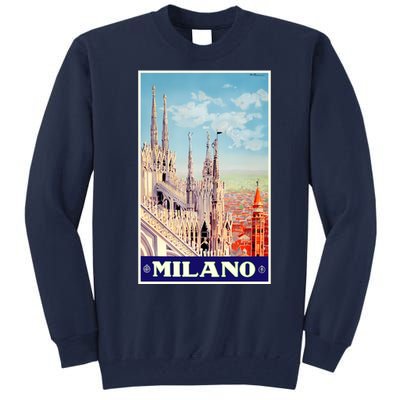 1930 Milan Cathedral Italy Travel Poster Tall Sweatshirt