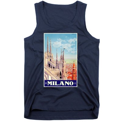 1930 Milan Cathedral Italy Travel Poster Tank Top