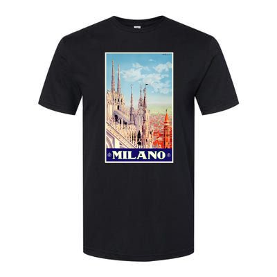 1930 Milan Cathedral Italy Travel Poster Softstyle CVC T-Shirt