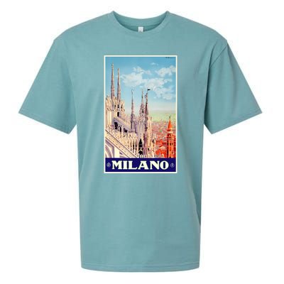 1930 Milan Cathedral Italy Travel Poster Sueded Cloud Jersey T-Shirt