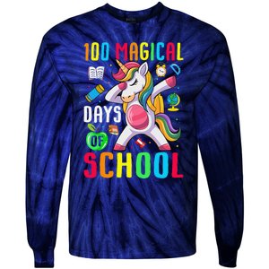 100 Magical Days Of School 100th Day Unicorn Teacher Tie-Dye Long Sleeve Shirt