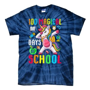 100 Magical Days Of School 100th Day Unicorn Teacher Tie-Dye T-Shirt