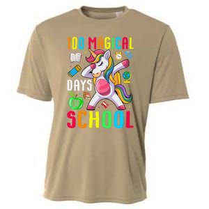 100 Magical Days Of School 100th Day Unicorn Teacher Cooling Performance Crew T-Shirt