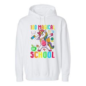 100 Magical Days Of School 100th Day Unicorn Teacher Garment-Dyed Fleece Hoodie