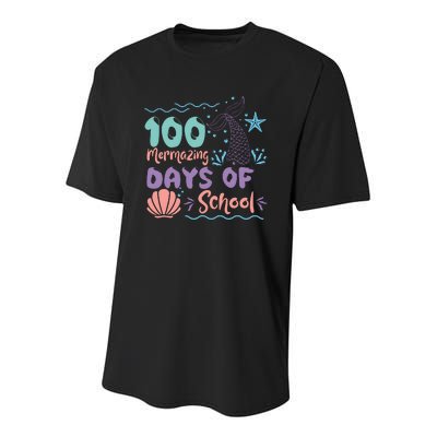 100 Mermazing Days Of School Celebration Youth Performance Sprint T-Shirt