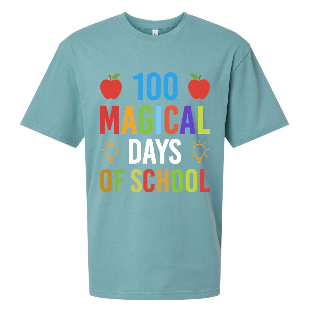 100 Magical Days Of School Gift Teacher Student Sueded Cloud Jersey T-Shirt