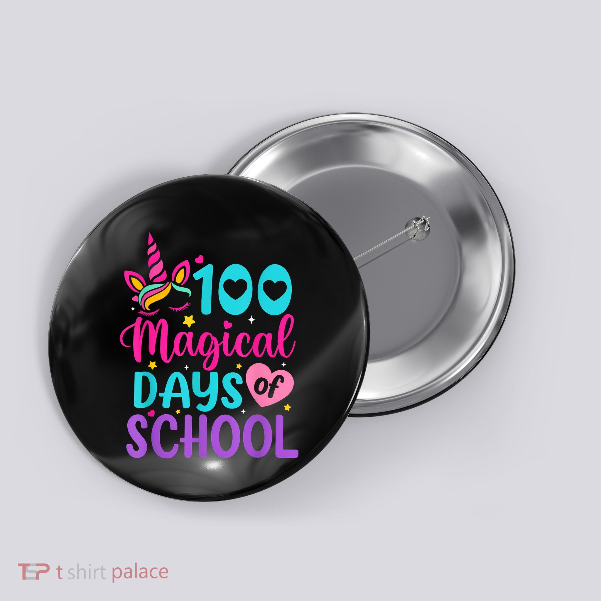 100 Magical Days Unicorn 100th Day Of School Button