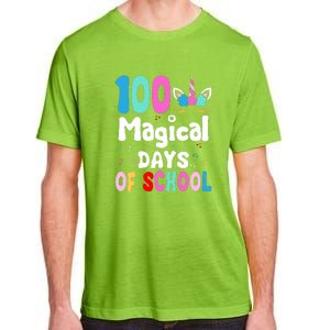 100th Day of School Unicorn 100 Magical Days Teacher Girls Adult ChromaSoft Performance T-Shirt